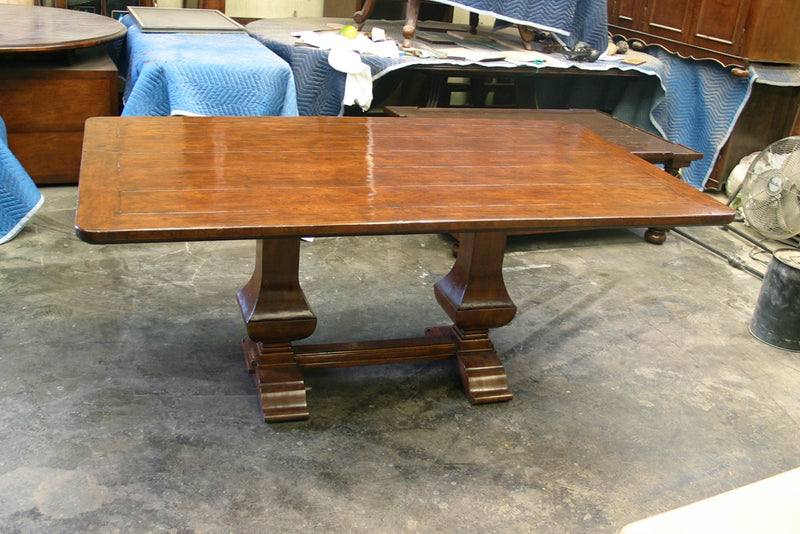 Country Italian Double Pedestal Table